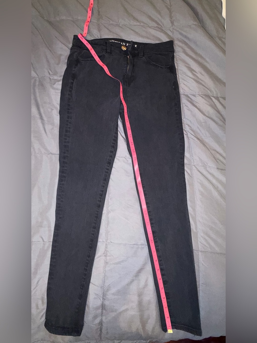 American Eagle Super Stretch X4 Black Skinny Jeans Size 4 Regular - Picture 4 of 7